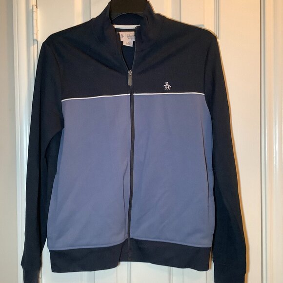 Penguin by Munsingwear Men Blue Zip up Sweatshirt - Picture 1 of 4